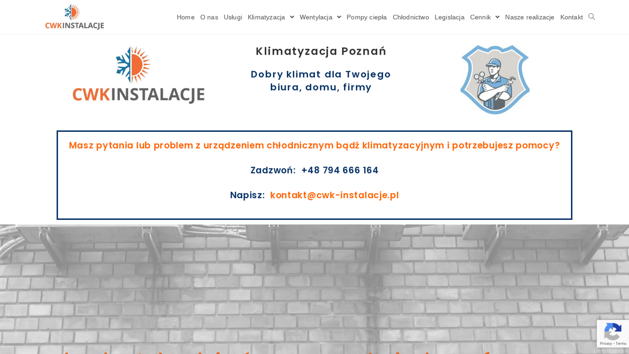 Klimatyzacje, pompy ciepła, chłodnictwo - CWK Instalacje cover