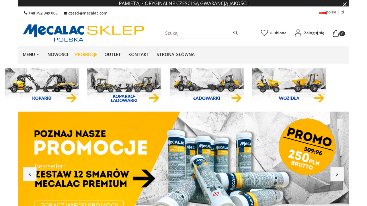 Części do koparek, koparko-ładowarek, ładowarek | Sklep internetowy Mecalac cover