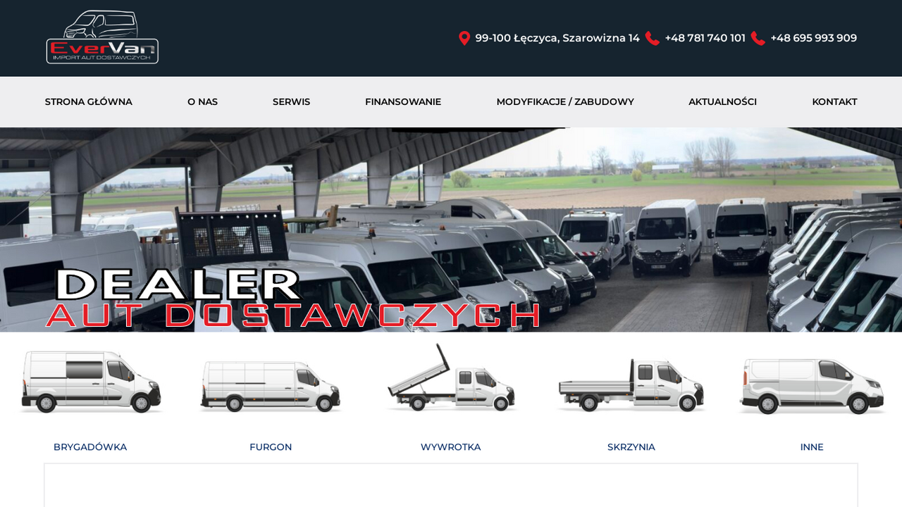 Import aut dostawczych - EverVan cover